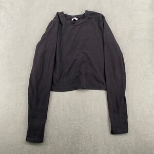 NLT Black Long Sleeve Open Back Tie Crop Top Small Made in‎ USA NT5693